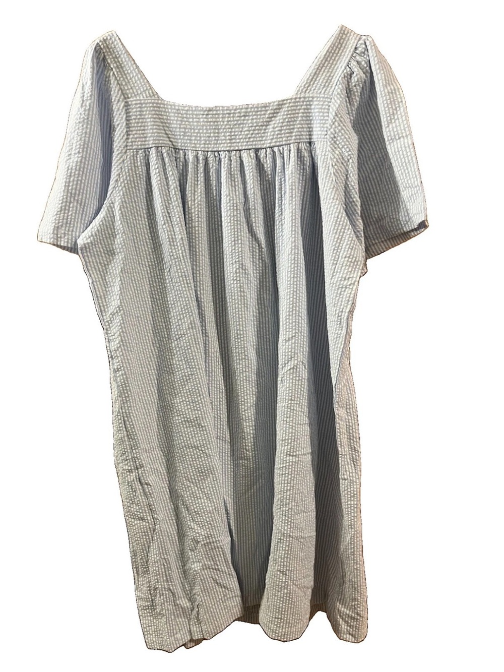 The Vermont Country Store Beach Seersucker Cotton Dress Plus Size 1X Beach Vacay - Picture 2 of 7